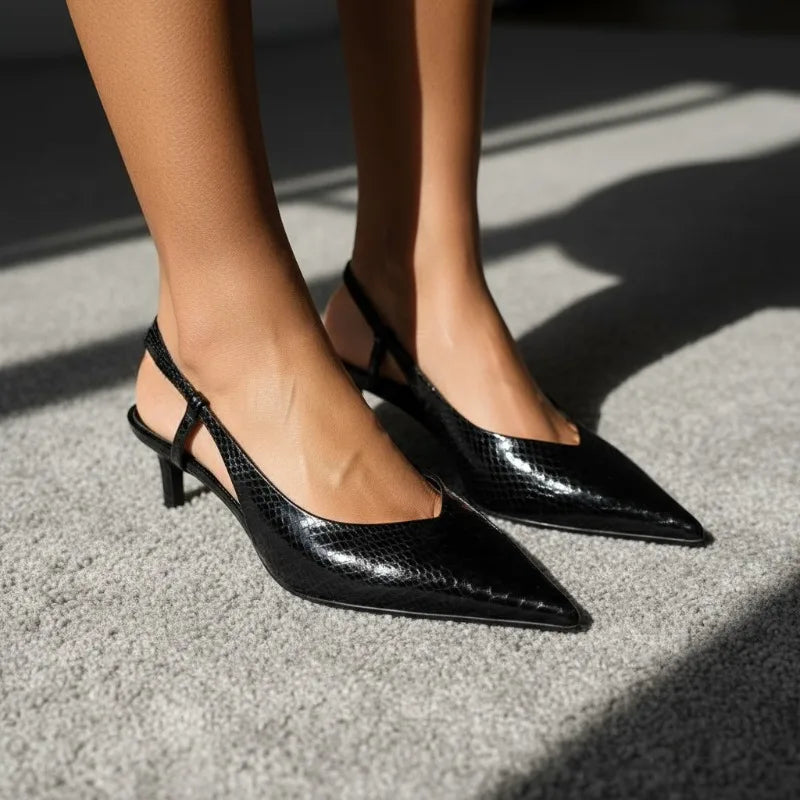 Chaussures à Talons Slingback Femme en Python 1