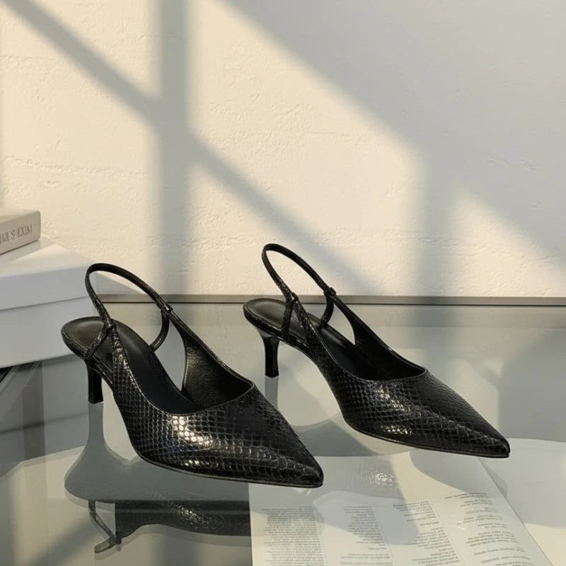 Chaussures à Talons Slingback Femme en Python 4