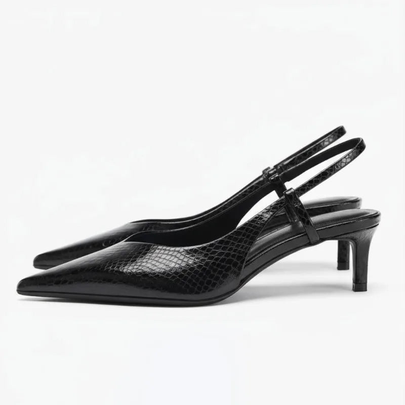 Chaussures à Talons Slingback Femme en Python 5