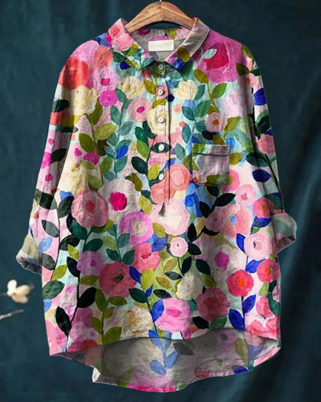 Chemise Boutonnée Femme à Motif Floral 10