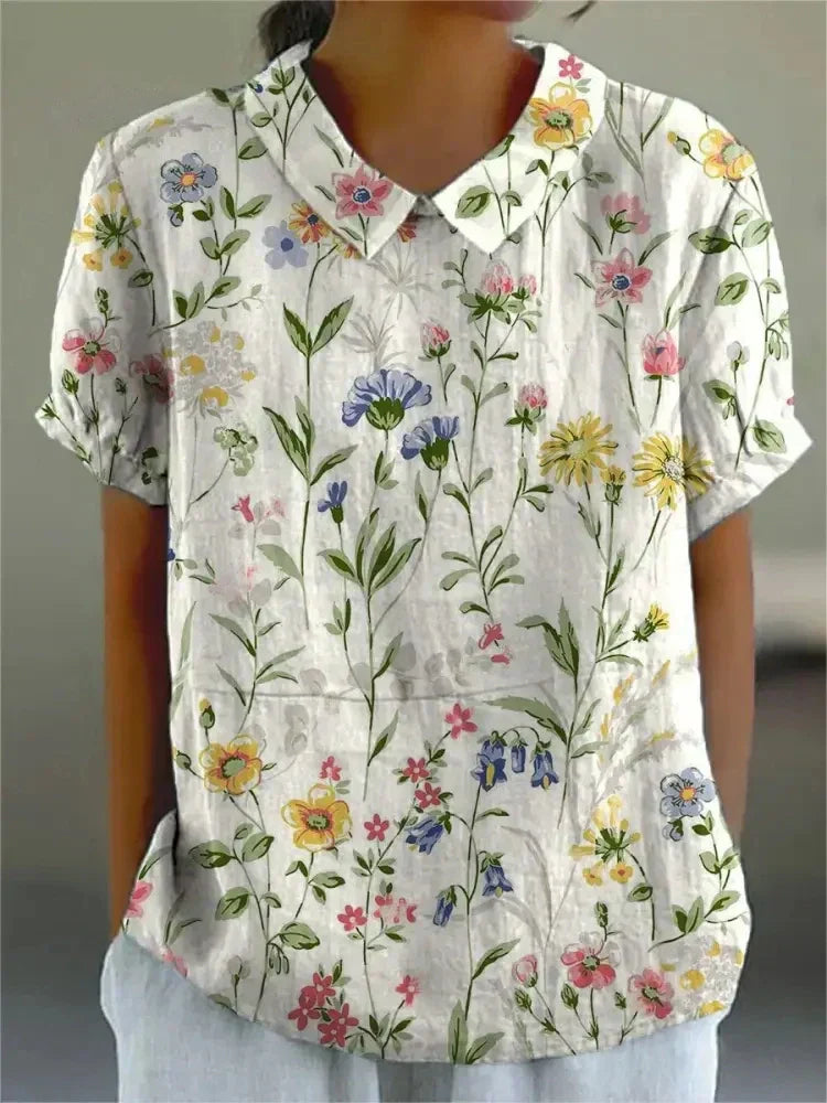 Chemise Femme Décontractée à Fleurs 1