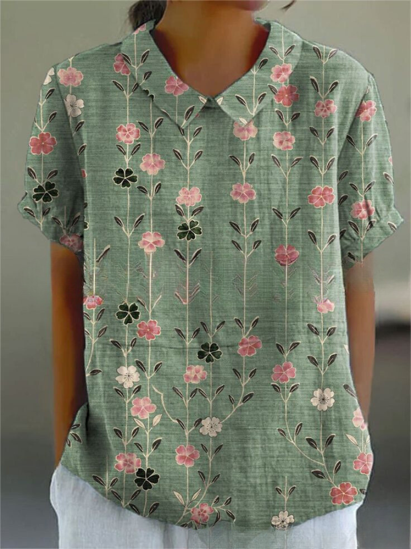 Chemise Femme Décontractée à Fleurs 6