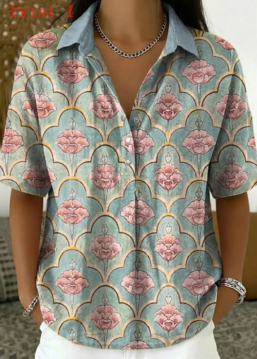 Chemise Femme Imprimée Col Peter Pan 3