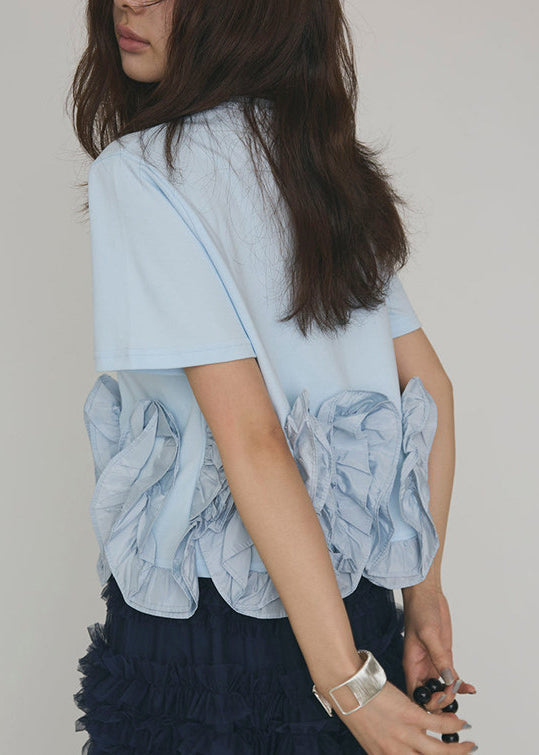 Chemise Femme Manches Courtes Patchwork Floral Décontractée 4