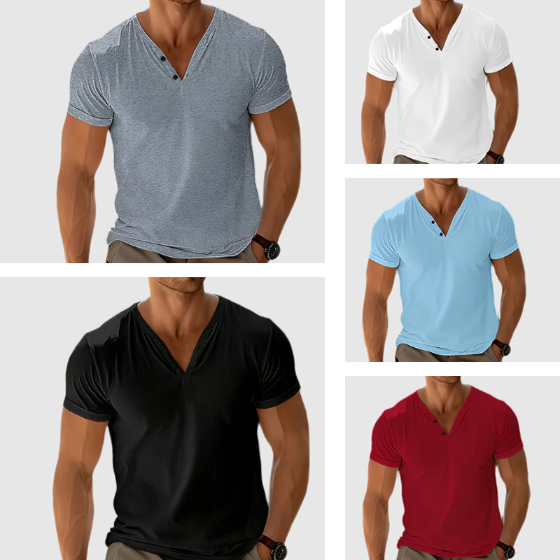 Chemise Henley pour Homme Style Décontracté 5