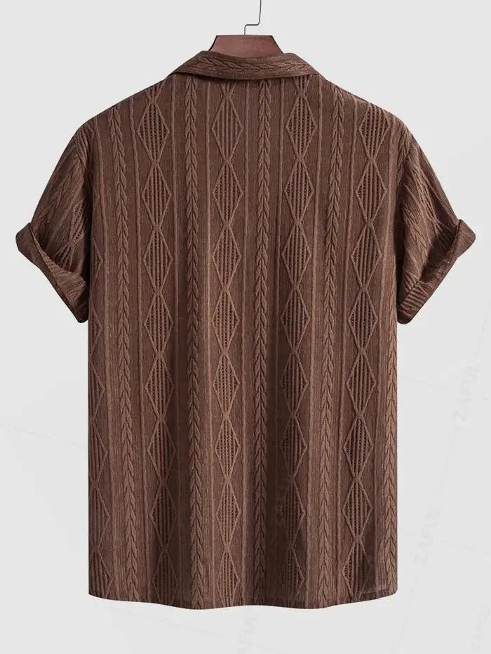 Chemise Homme Décontractée à Motif Géométrique 1