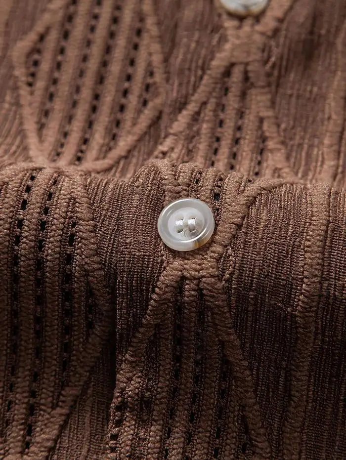 Chemise Homme Décontractée à Motif Géométrique 3