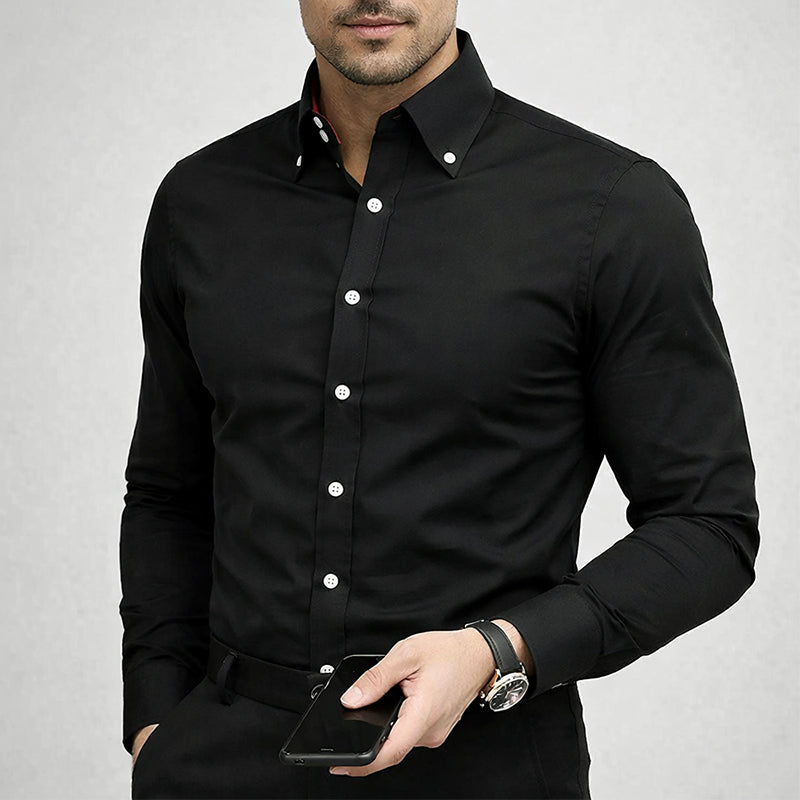 Chemise Homme Habillée Classique à Boutons Contrastés 4