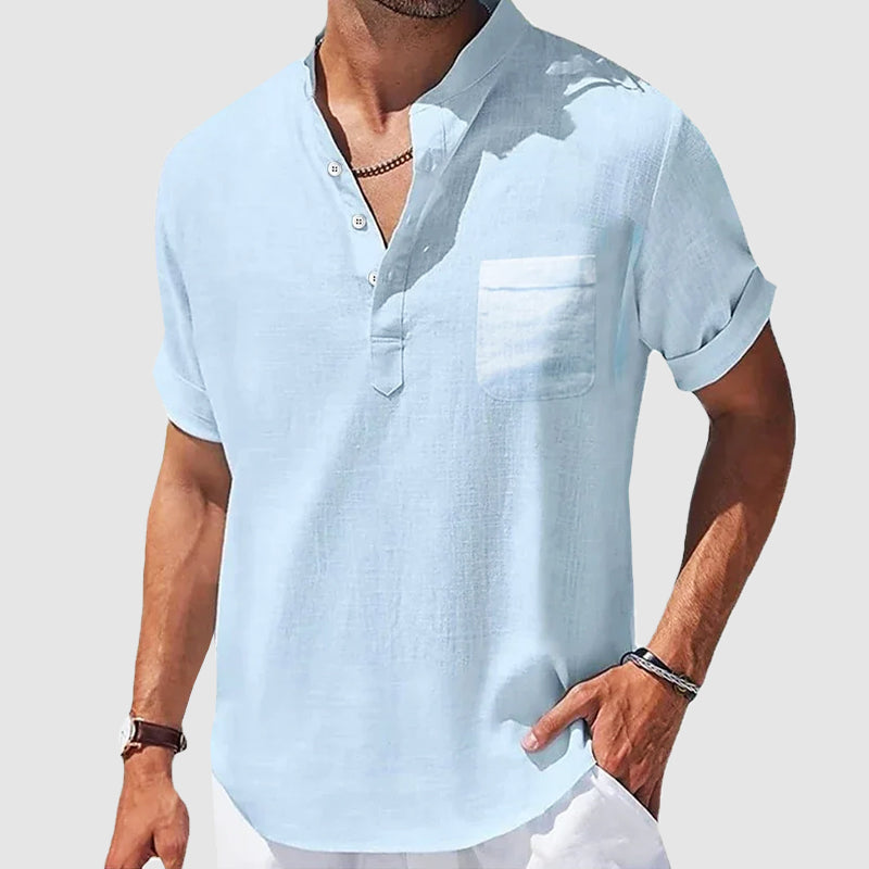 Chemise Homme Henley Décontractée 1