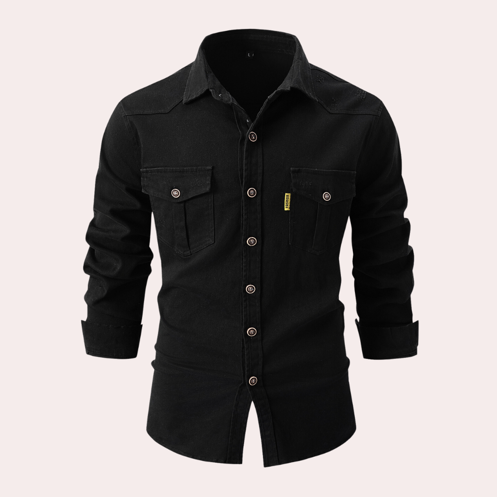 Chemise Homme à Manches Longues avec Poches 1