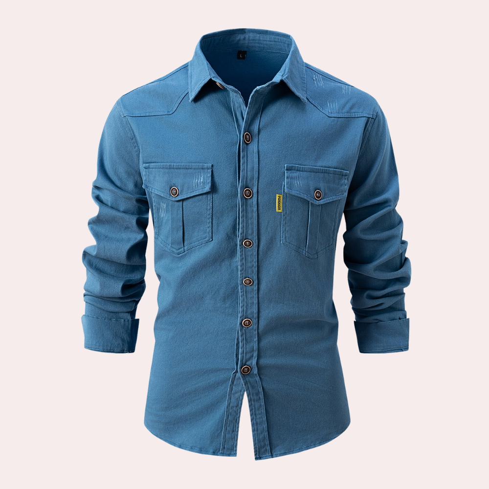 Chemise Homme à Manches Longues avec Poches 3