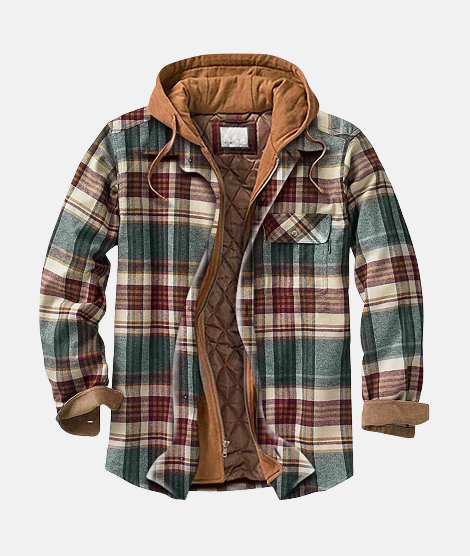 Chemise à Carreaux Homme avec Capuche Classique 1