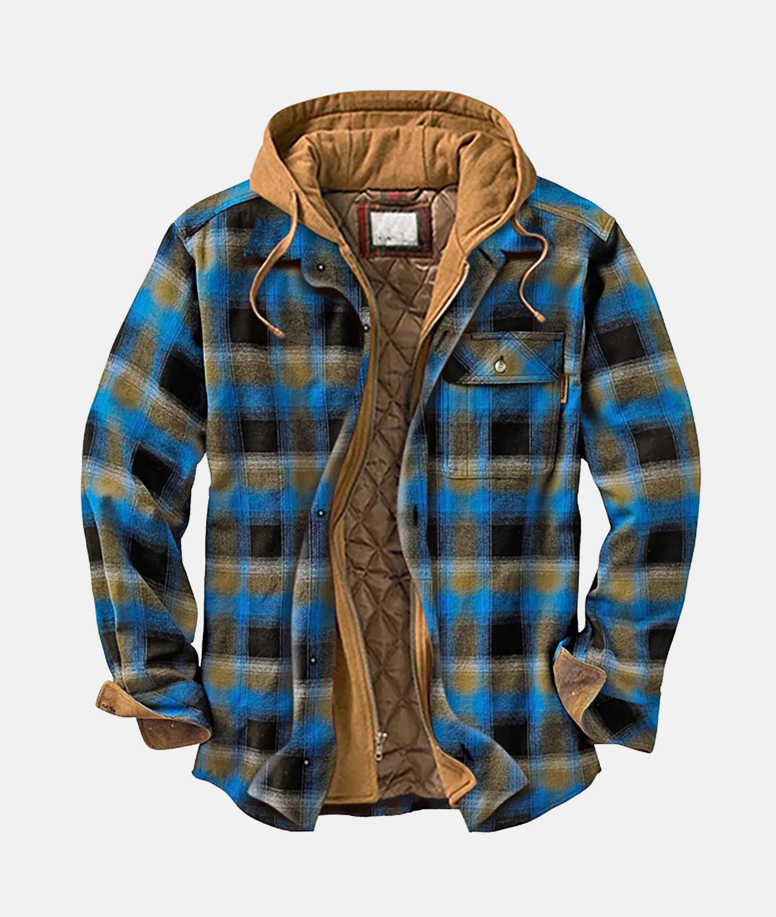 Chemise à Carreaux Homme avec Capuche Classique 4