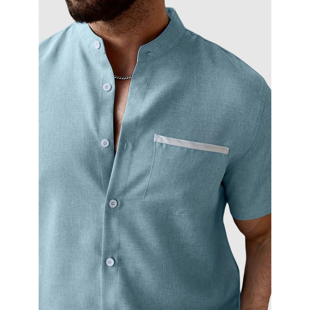 Chemise d'été Henley pour Homme Classique 7