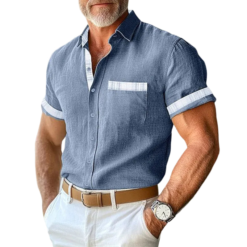 Chemise pour Homme en Lin Classique 0