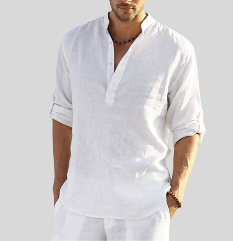 Chemise pour hommes Henley à manches longues 0