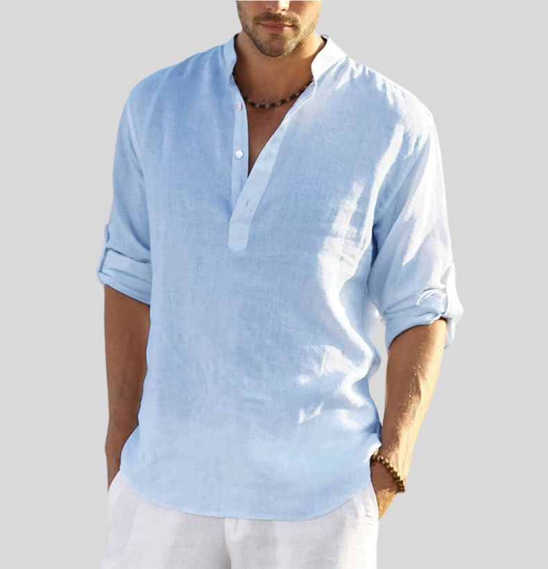 Chemise pour hommes Henley à manches longues 2