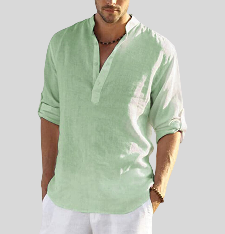 Chemise pour hommes Henley à manches longues 3