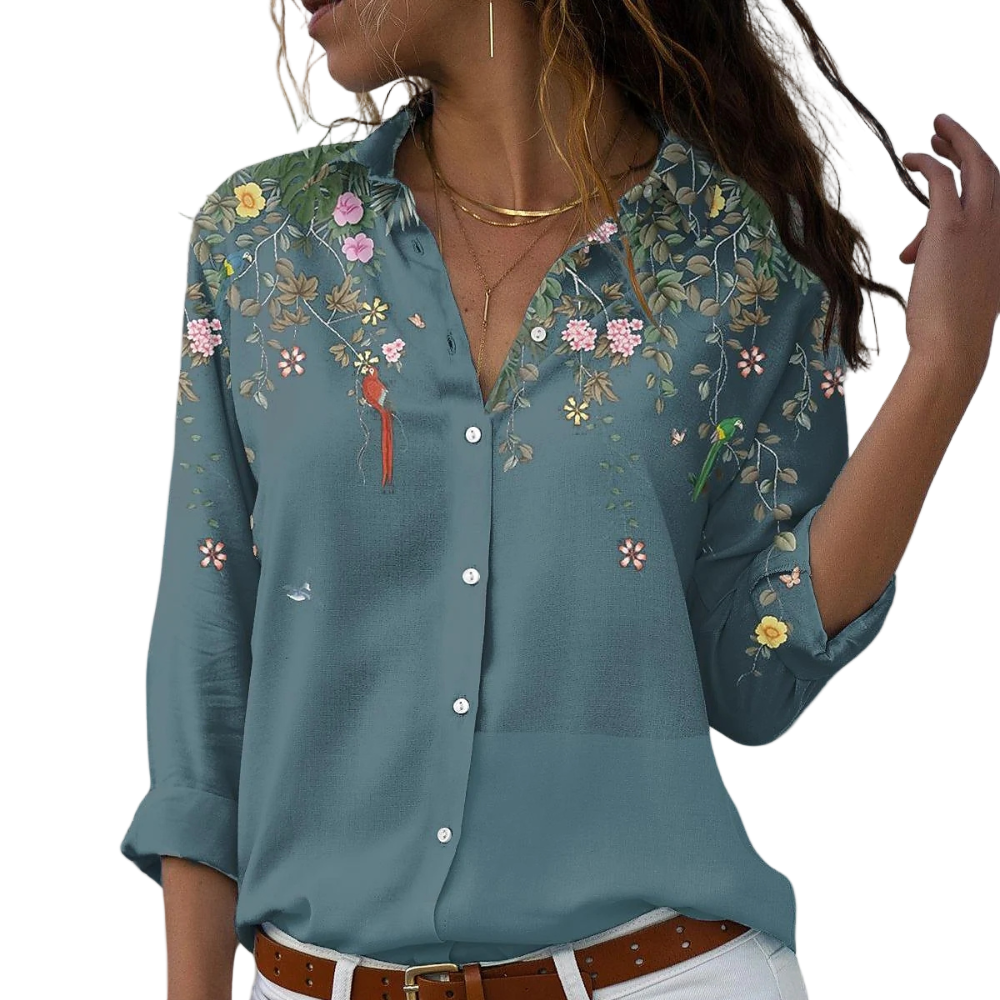 Chemisier Femme Brodé à Manches Bouffantes 6