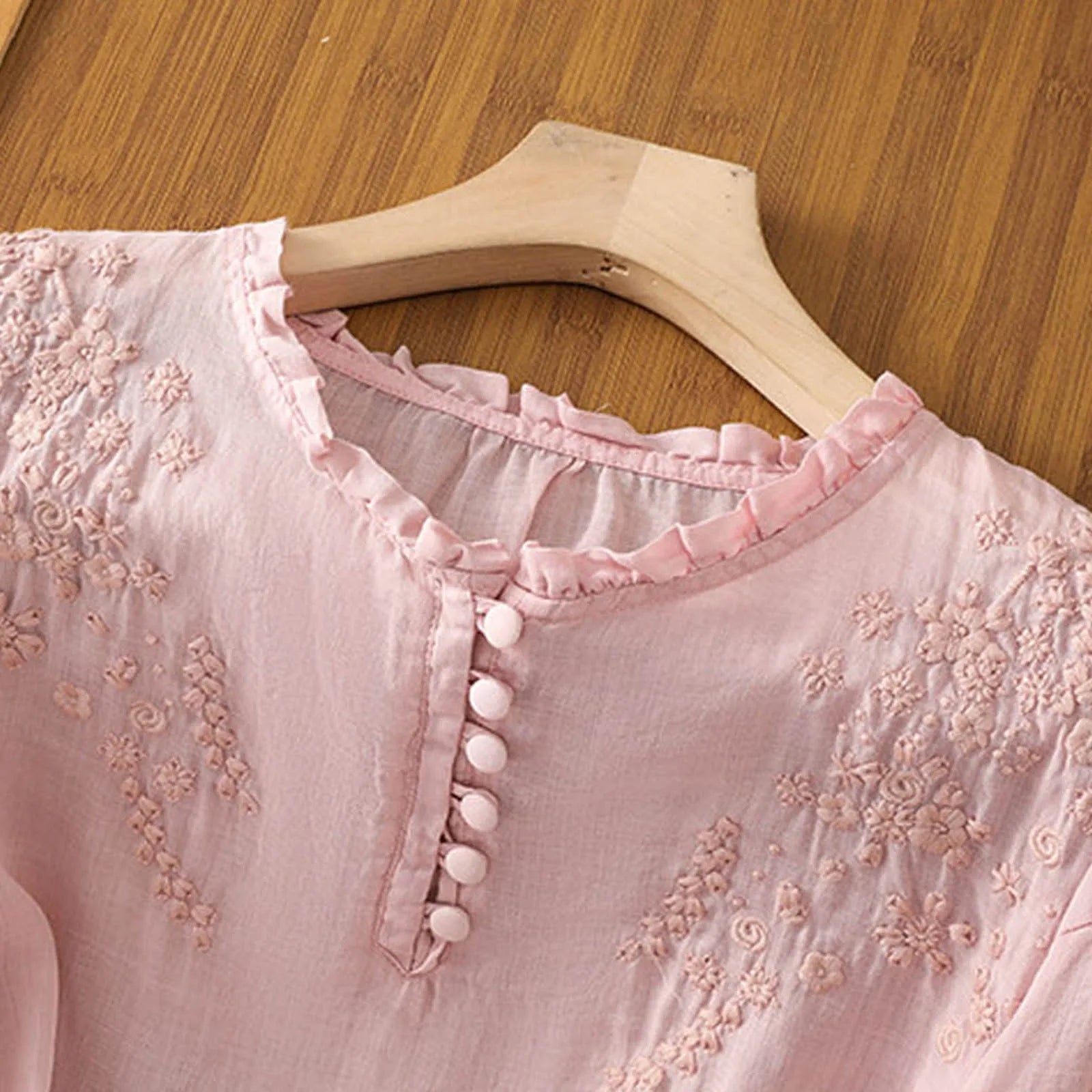 Chemisier Fleuri Boutonné pour Femme 3