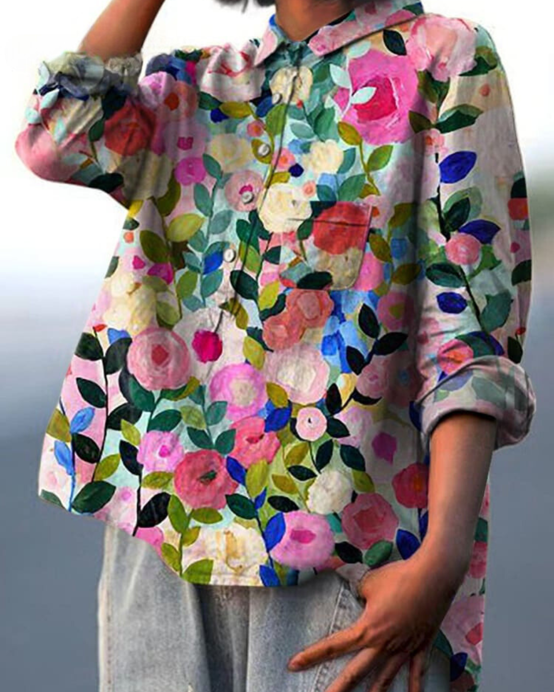 Chemisier Floral Femme Élégant 1