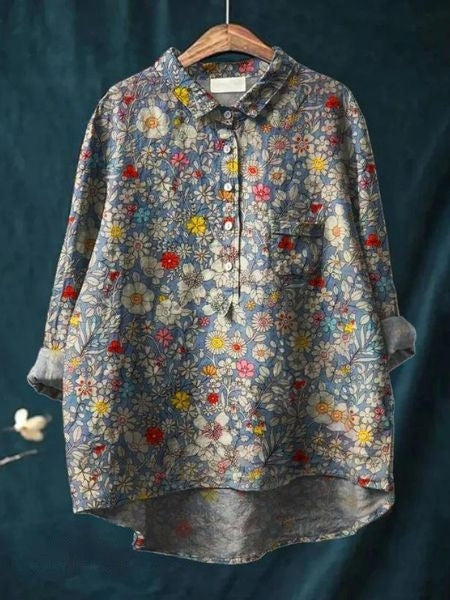 Chemisier Floral Femme Élégant 3