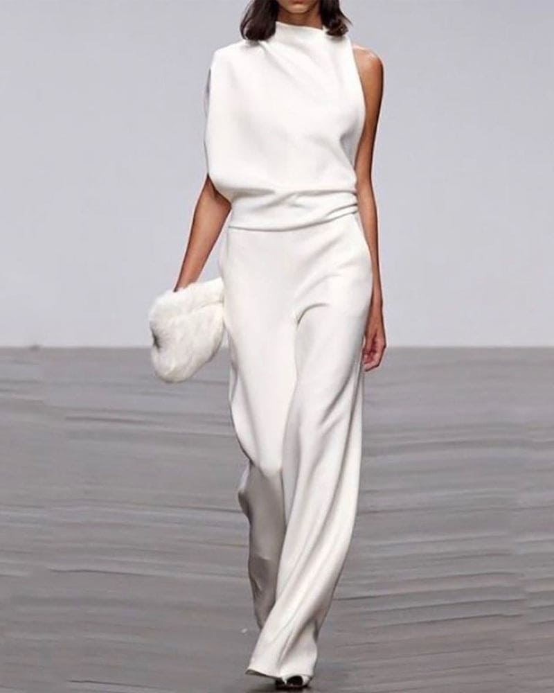 Combinaison Femme Col Montant Chic 0