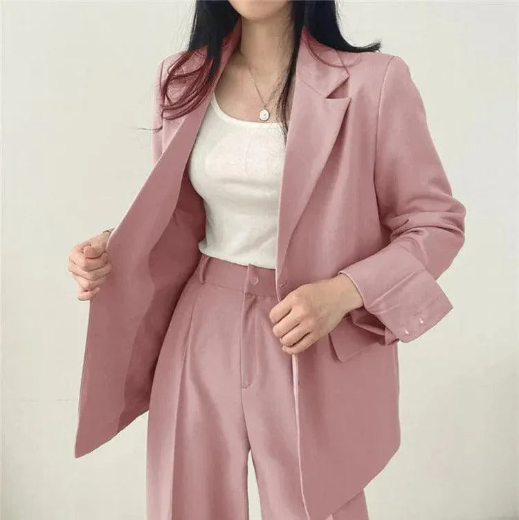 Costume Femme Blazer Oversize et Pantalon Taille Haute 1