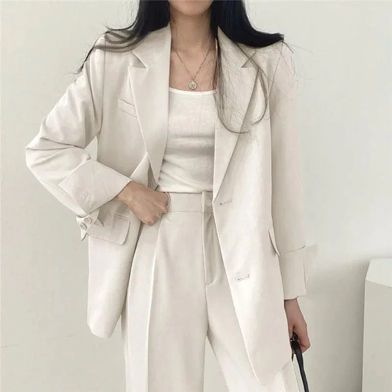 Costume Femme Blazer Oversize et Pantalon Taille Haute 6