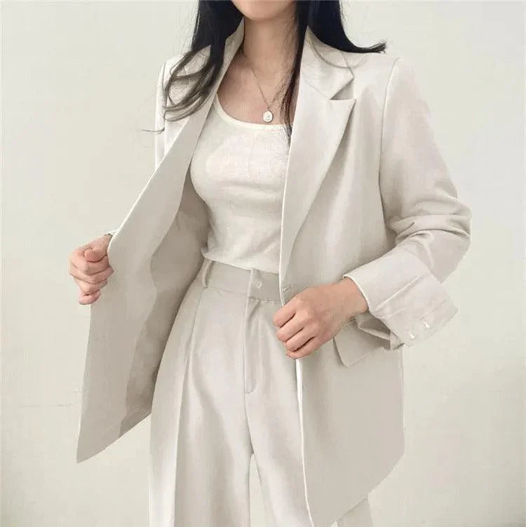 Costume Femme Blazer Oversize et Pantalon Taille Haute 8