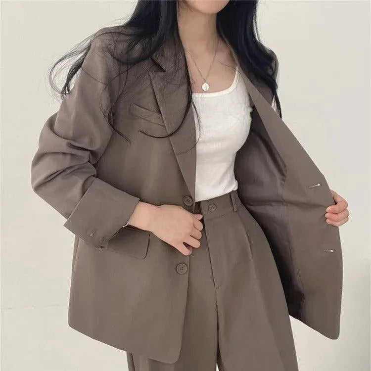 Costume Femme Blazer Oversize et Pantalon Taille Haute 9