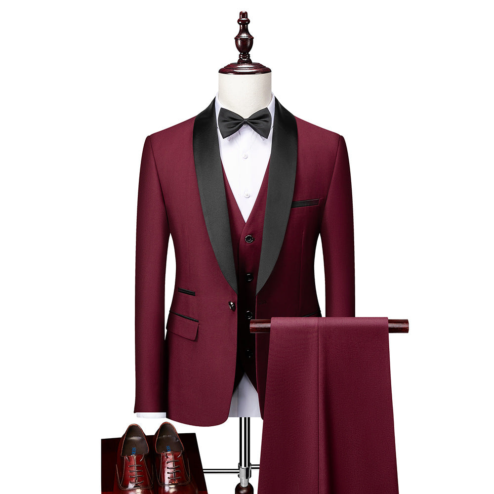 Costume Homme 3 Pièces Slim Fit en Laine pour Mariage et Événements Formels 1