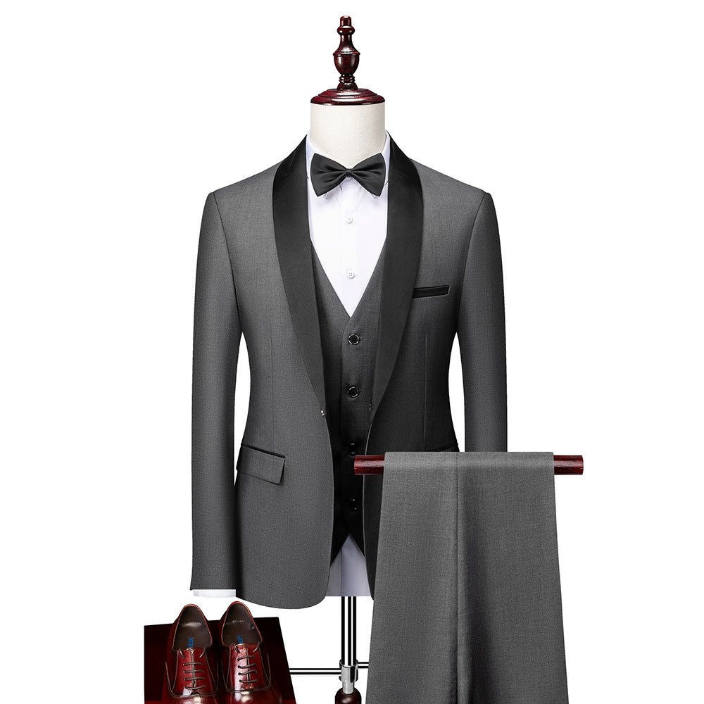 Costume Homme 3 Pièces Slim Fit en Laine pour Mariage et Événements Formels 3