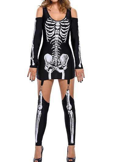 Costume d'Halloween Enfant Imprimé Squelette Manches Longues Tissu Doux 0