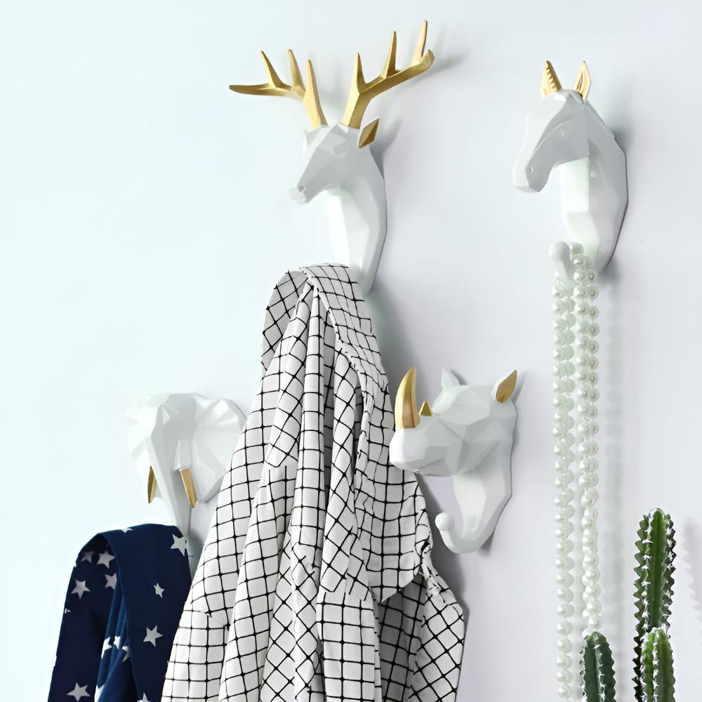 Crochets Muraux Contemporains Tête d'Animal Géométrique 2