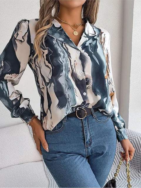 Variant image for Chemise Femme Design Marbré Chic Polyester-9