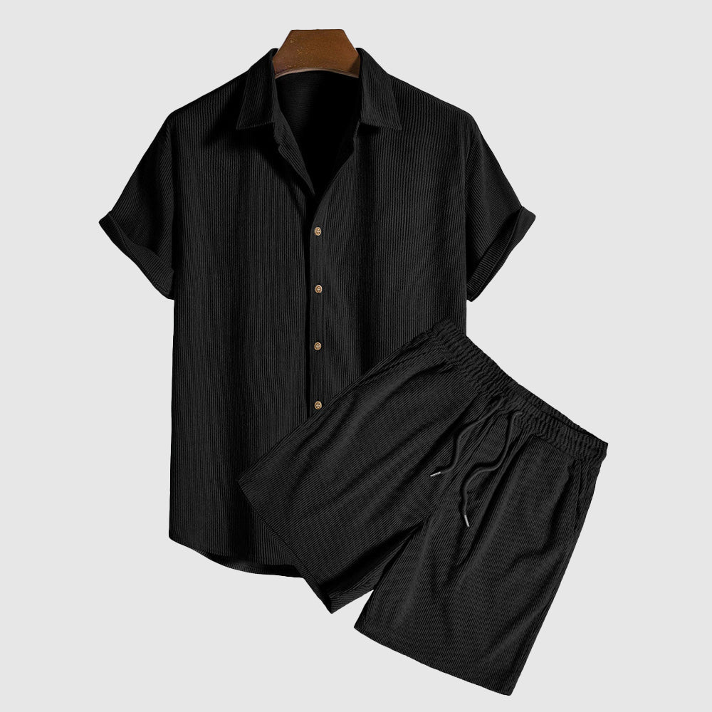 Ensemble Décontracté pour Homme avec Chemise et Short 2
