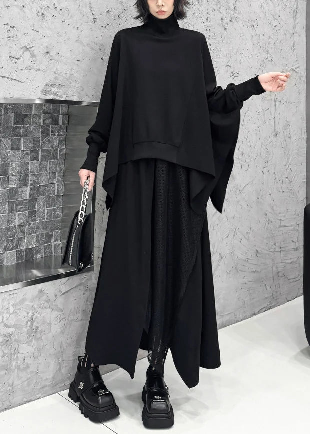 Ensemble Femme Deux Pièces Asymétrique à Manches Chauve-Souris 0