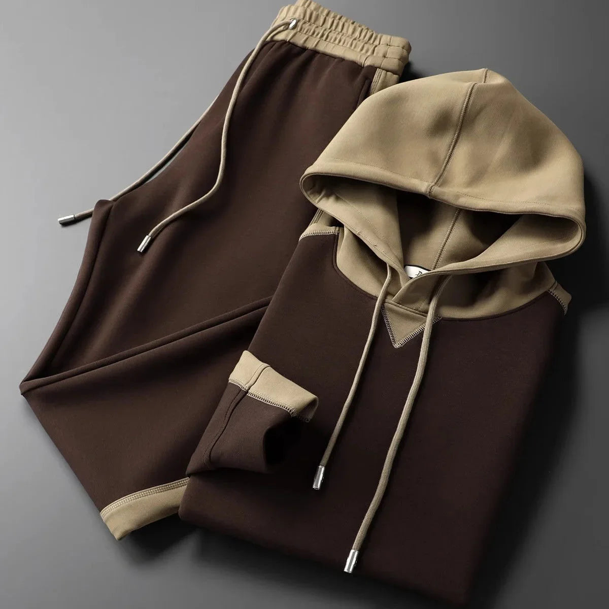 Ensemble Homme Deux Pièces Color Block Décontracté 2