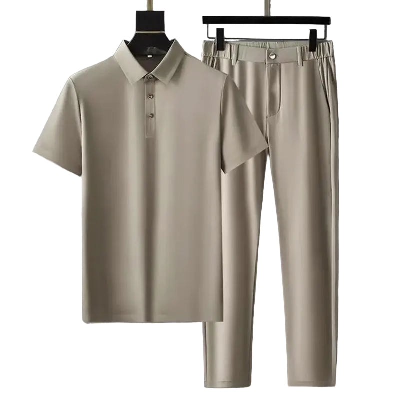 Ensemble pour Hommes Chemise à Manches Courtes et Pantalon Sophistiqué 0