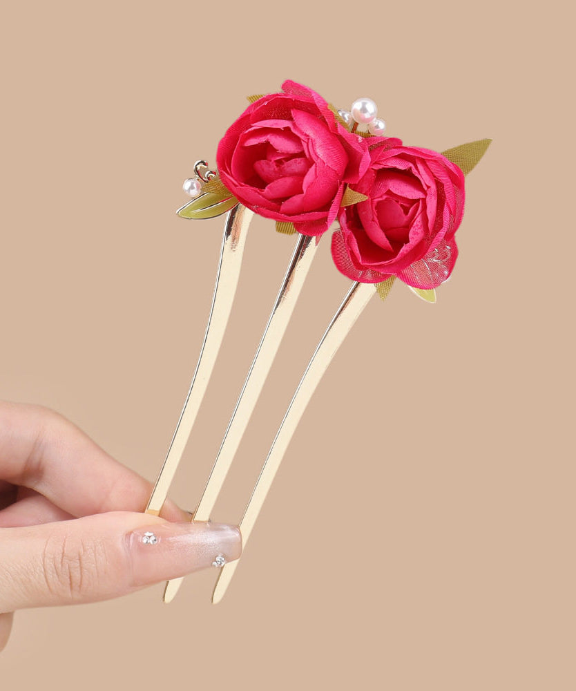 Épingle à cheveux femme style pivoine délicate 3