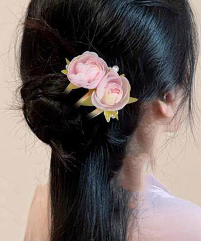 Épingle à cheveux femme style pivoine délicate 4