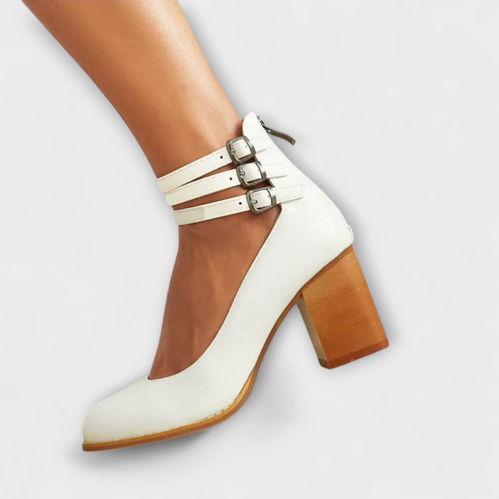 Escarpins Femme Chic à Bride Cheville avec Talon Bloc 5