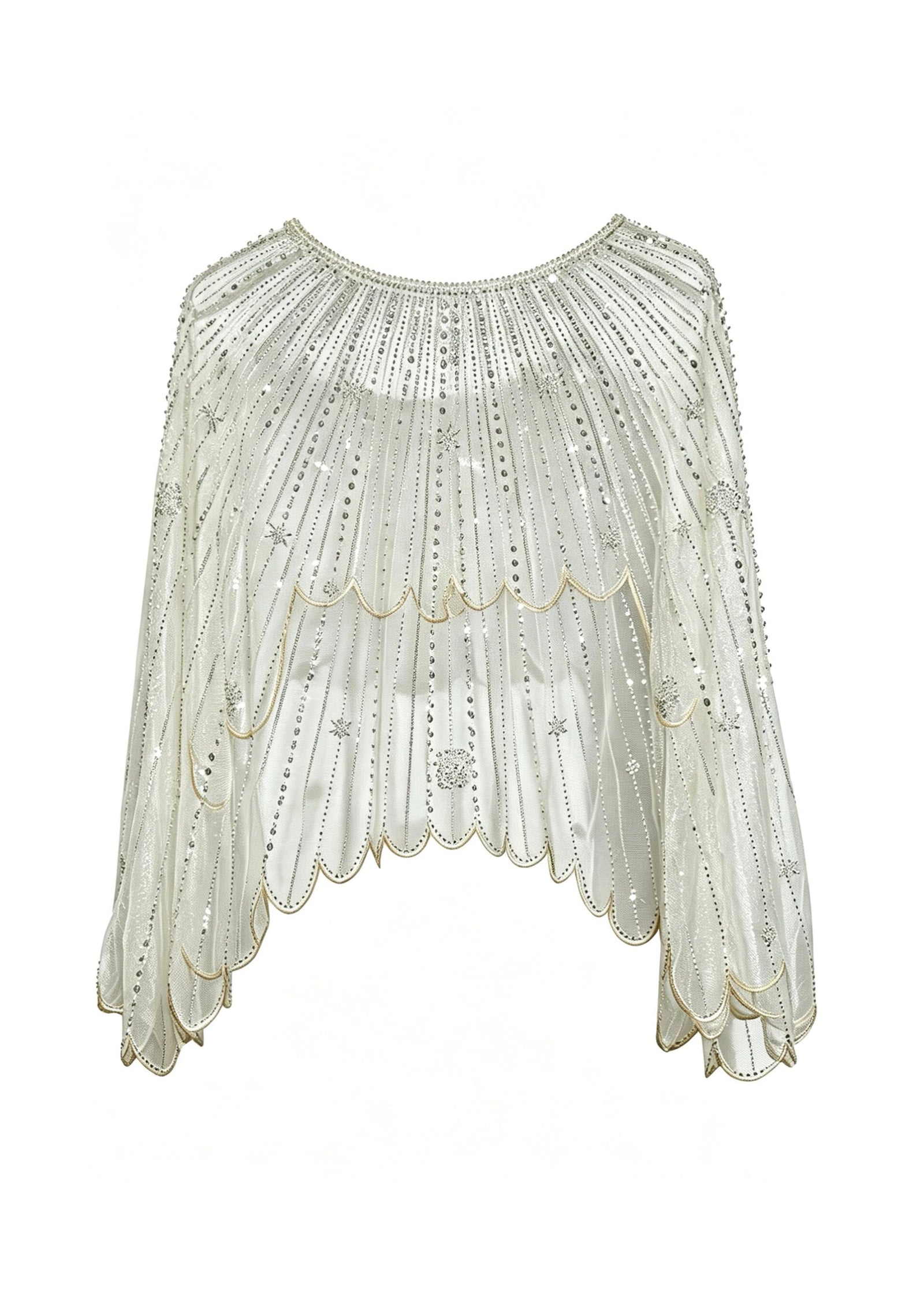 Femme Châle en Tulle avec Perles Style Estival 4
