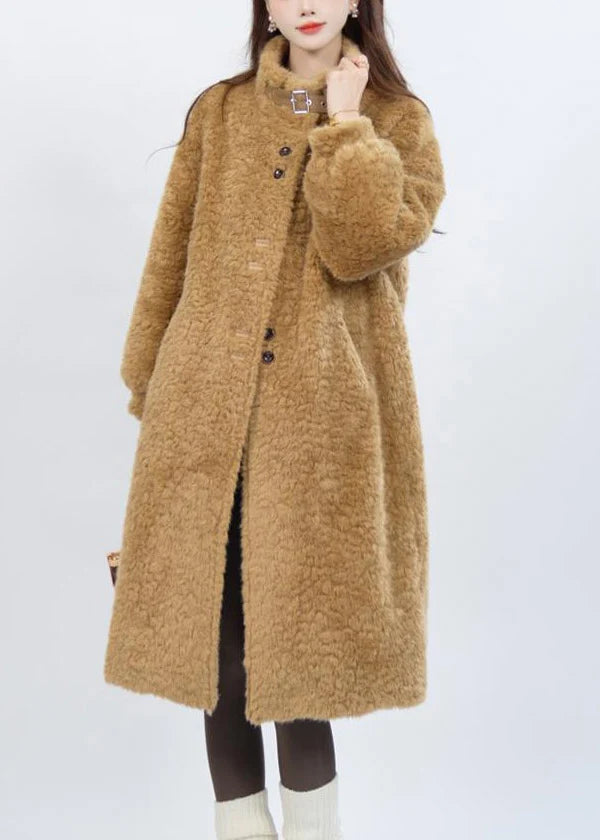 Femme Parka Longue Hiver Col Montant Boutonnée 4