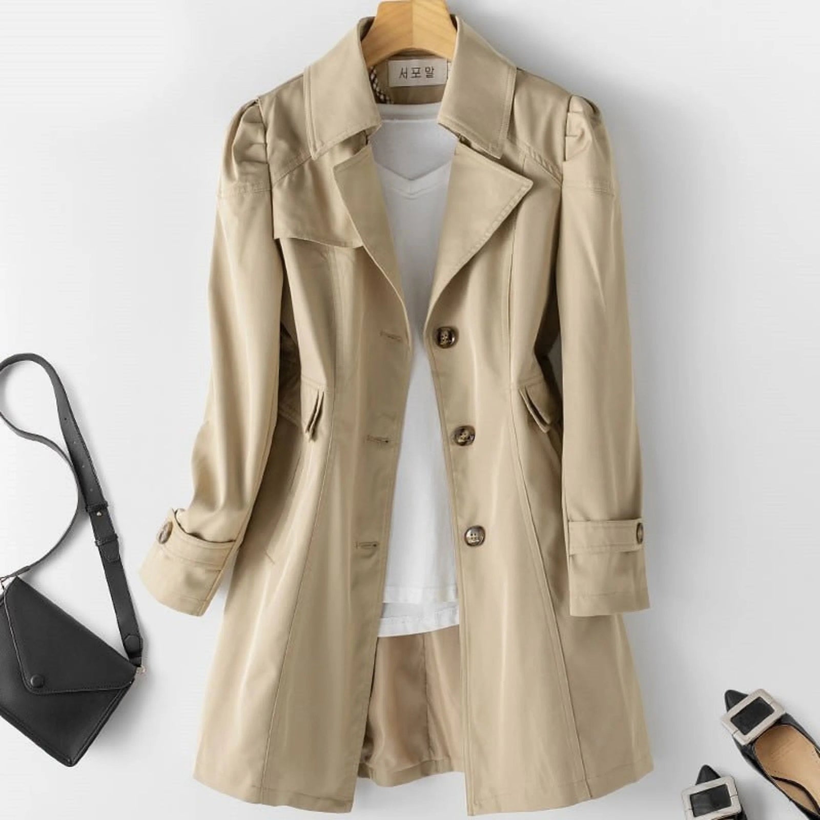 Femmes Trench-Coat Classique Imperméable 0