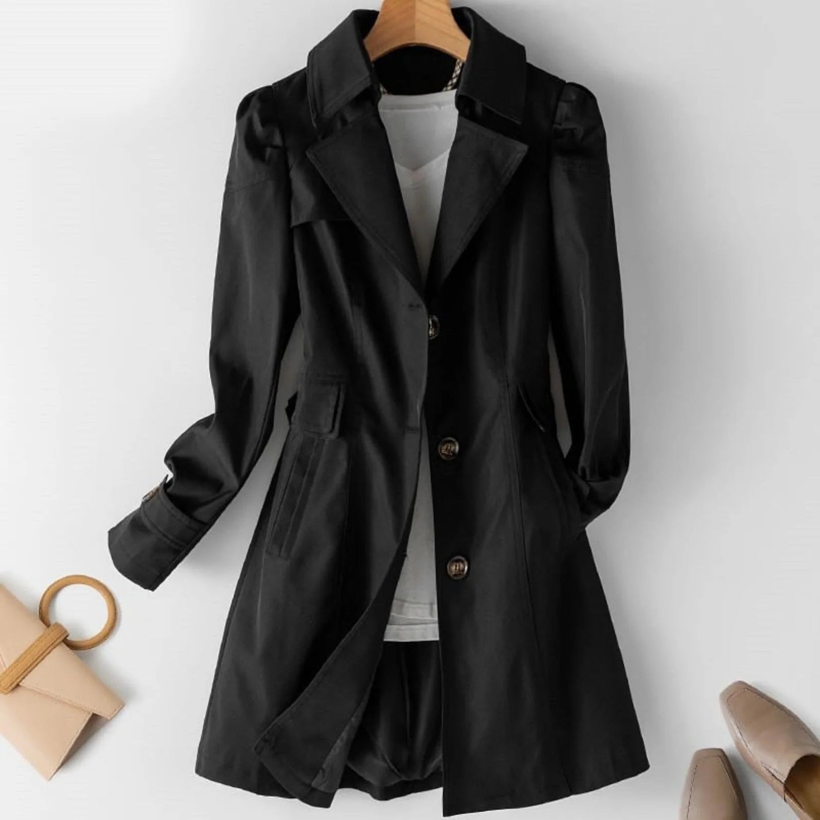Femmes Trench-Coat Classique Imperméable 2