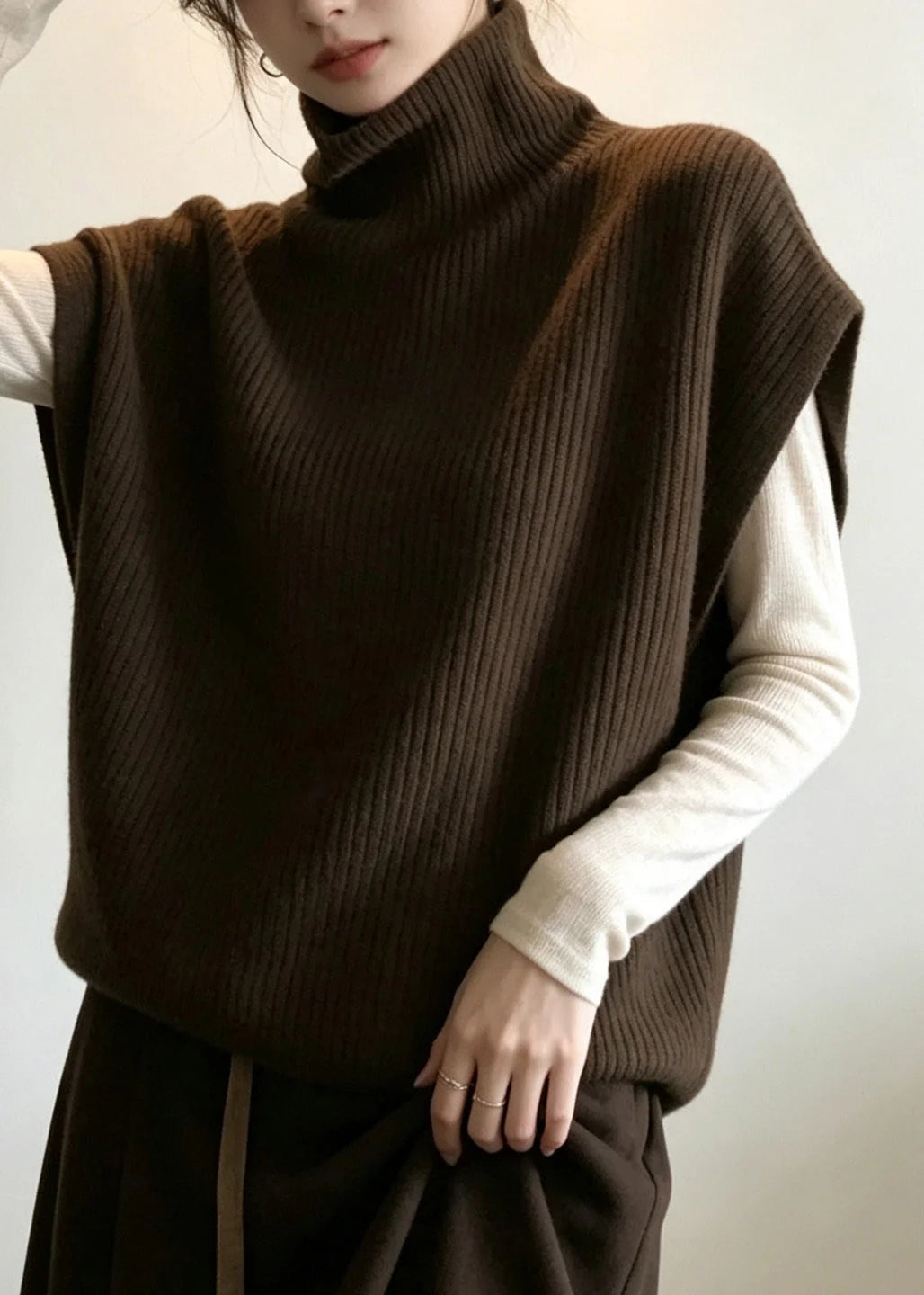 Gilet Femme Patchwork à Manches Courtes Décontracté 3