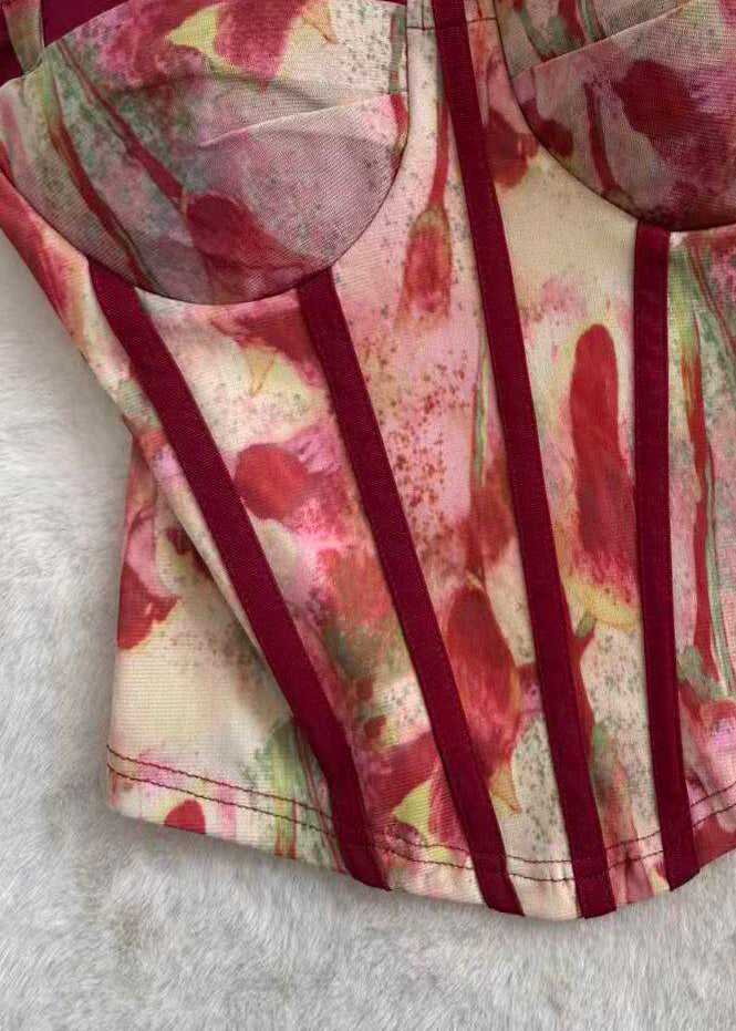Haut Bustier Imprimé Estival Femme Confortable 3
