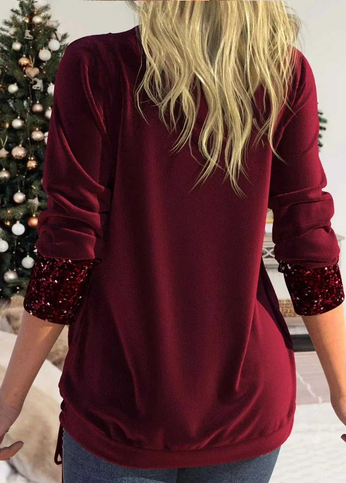 Haut Femme Paillette Chic Décolleté Plongeant 1